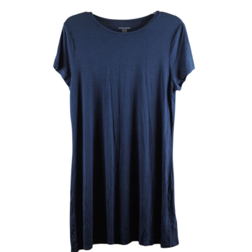 Amazon Essentials Blue Women's Shirt Dress Short Sleeve Pullover XL BIN030